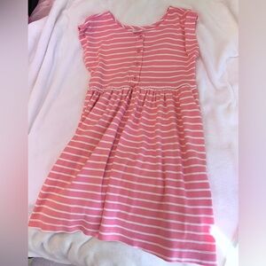 Hannah Pink and White Striped Kids Dress